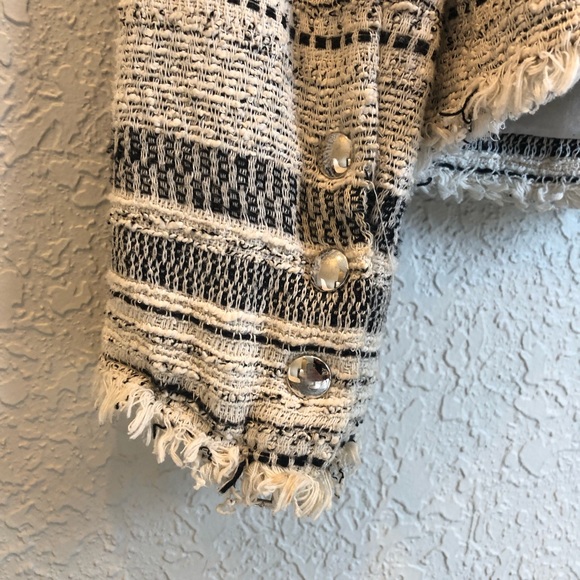 Iro Lizzie Women’s Jacket in White and Black, size 2 or size Small - Picture 7 of 8